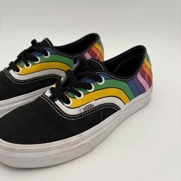 Vans Authentic Refract Rainbow Skate Shoes W 6.5 / M 5 Black‎ Low Top Sneakers - Picture 10 of 11